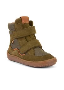 Barfu&szlig;schuh froddo "BAREFOOT TEX WINTER", M&auml;dchen, Gr. 25, khakifarben, Textil, Veloursleder, Basic, Schuhe Barfu&szlig;schuh, Klettschuh, Winterstiefel mit TEX-Membrane