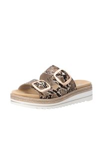 Pantolette Remonte, Damen, Gr. 40, braun, schwarz, Lederimitat, Basic, Schuhe Pantolette, Sommerschuh, Hausschuh, Klettschuh mit Lite&acute;n Soft-Ausstattung