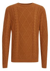!Solid Strickfleece-Pullover SOLID "Strickpullover SDTerence", Herren, Gr. L, braun (roasted pecan), Obermaterial: 100% Baumwolle CO., Pullover Strickfleece-Pullover
