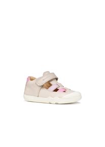 Lauflernschuh Geox "B STEPPIEUP GIRL", M&auml;dchen, Gr. 21, beige, pink, Leder, Schuhe Lauflernschuh, Babyschuh, Sommerschuh, Klettschuh, Gr&ouml;&szlig;enschablone zum Download