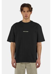 Rundhalsshirt Pegador "COLNE LOGO OVERSIZED TEE", Damen, Gr. L, washed schwarz khaki beige, Single Jersey, Obermaterial: 80% Baumwolle, 20% Polyester, bedruckt, oversize normal, Rundhals, gerader Abschluss, Shirts Rundhalsshirt, Baumwolle, oversize