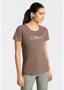 Funktionsshirt CMP "WOMAN CO T-SHIRT", Damen, Gr. 40, toffee, Single Jersey, Obermaterial: 100% Polyester, normal, Rundhals, eingesetzt eingefasste Kante, Shirts Funktionsshirt, Kurzarm, Rundhalsausschnitt, f&uuml;r Wandern und sportliche Aktivit&auml;ten
