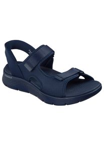 Sandale Skechers "GO WALK FLEX SANDAL-EASY ENTRY", Damen, Gr. 43, navy, Textil, unifarben mit Farbeinsatz, Schuhe Sandale, Sommerschuh, Sandalette, Slip-In mit atmungsaktiver Goga Mat Sohle