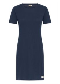 Midikleid oxmo "Midikleid OXPimatta", Damen, Gr. M, N-Gr, blau (total eclipse), Obermaterial: 57% Baumwolle CO. 43% Polyester PES., Kleider Midikleid