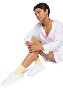 Sneaker Roxy "Bayshore Plus", Damen, Gr. 8,5(39), wei&szlig; (wei&szlig;, wei&szlig;), Obermaterial:Obermaterial: 98, 95% Walkfrottier / 1, 05% Metall, Futter: 100% Textil, Laufsohle: 100% TPR;, Schuhe Sneaker