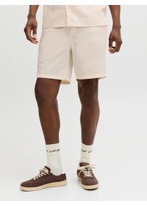 Jack & Jones Shorts JACK & JONES "JPSTJAIDEN WAVY JOGGER SHORTS REG SN", Damen, Gr. XL, N-Gr, cloud dancer, Web, Obermaterial: 100% Baumwolle, unifarben, relaxed fit kniefrei, Hosen Shorts, Baumwolle, locker geschnitten