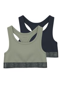 Bustier name it "NKFSHORT TOP 2P NOOS", M&auml;dchen, Gr. 122 (128), N-Gr, N-Gr, gr&uuml;n (seagrass), Jersey, Obermaterial: 95% Baumwolle, 5% Elasthan, unifarben, eng, BHs Bustier