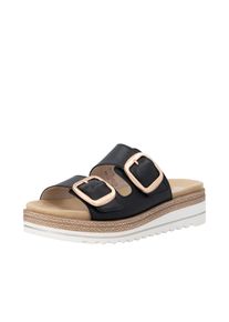 Pantolette Remonte, Damen, Gr. 40, schwarz, Leder, unifarben, Schuhe Pantolette, Hausschuh, Sommerschuh, Klettschuh mit Lite&acute;n Soft-Ausstattung