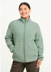 Fleecejacke Jack Wolfskin "LITE CURL FZ W", Damen, Gr. L (42/44), gr&uuml;nzinnia, Obermaterial: 100% POLYESTER. Futter: 100% POLYESTER, Jacken Fleecejacke