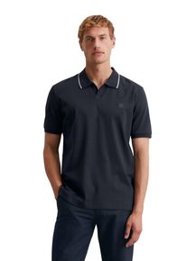 Marc O'Polo Poloshirt MARC O'POLO, Herren, Gr. S, schwarz navy, Jersey, Obermaterial: 100% Baumwolle, regular fit, Shirts Poloshirt, regular fit, kontrastfarbene Streifen am Kragen