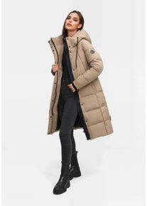 Winterjacke Marikoo "Marikoo Tabiaa Damen Winter Steppmantel N099", Damen, Gr. L, grau (taupe grau), Obermaterial: 100% Polyester PES., Jacken Winterjacke