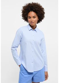 Hemdbluse Eterna "REGULAR FIT", Damen, Gr. 46, blau (hellblau), 70% Baumwolle, 30% Lyocell, normal, Blusen Hemdbluse, EASY IRON (b&uuml;gelleicht)