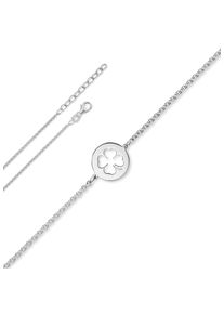 Silberarmband ONE ELEMENT "Kleeblatt Armband Rundankerkette aus 925 Silber 16 cm" Gr. 16, silber, Armb&auml;nder, Damen, Silber 925 (Sterlingsilber), Silberarmband