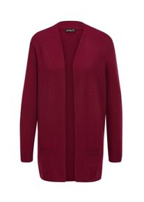 Strickjacke GOLDNER "Kurzgr&ouml;&szlig;e Langarm Feinstrick-Cardigan", Damen, Gr. 20, rot (dunkelrot), Obermaterial: 100% Kaschmir WS., figurumspielend, Rippe, Strickjacken Strickjacke, Ohne