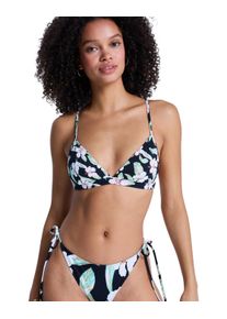 Triangel-Bikini-Top Roxy "Printed Essentials", Damen, Gr. XXL, Cup B, anthrazit spring charming sma, Obermaterial: 85% Microfaser, 15% Elasthan;, Bikini-Oberteile Triangel-Bikini-Top