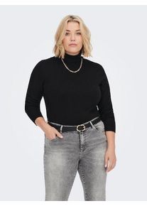 Rollkragenpullover Only CARMAKOMA "CARVENICE LIFE LS ROLL PULLOVER KNT", Damen, Gr. XL, schwarz, Strick, Obermaterial: 82% Viskose, 16% Nylon, 2% Elasthan, unifarben, normal, Rundhals, Rippstrickb&uuml;ndchen, Pullover Rollkragenpullover