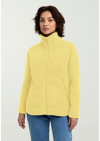 Fleecejacke Jack Wolfskin "HIGH CURL JKT W", Damen, Gr. L (42/44), lemonice, Obermaterial: 100% Polyester. Futter: 100% Polyester, Jacken Fleecejacke