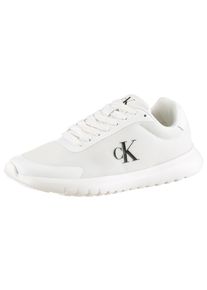 Sneaker Calvin Klein Jeans "3 EVA RUNNER MESH WN", Damen, Gr. 41, wei&szlig;, schwarz, Lederimitat, Polyester, Schuhe Sneaker, Freizeitschuh, Halbschuh, Schn&uuml;rschuh mit Logoschriftzug