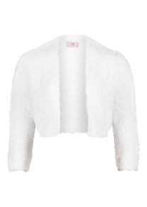 Bolero Vera Mont "Strickbolero mit Struktur", Damen, Gr. XL, wei&szlig; (rohwei&szlig;), Obermaterial: 70% Polyamid PA. 19% Viskose CV. 11% Polyester PES., Strickjacken Bolero