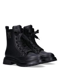 Schn&uuml;rboots Tommy Hilfiger, M&auml;dchen, Gr. 31, schwarz, Synthetik, Schuhe Schn&uuml;rboots, Chunky Boots mit modischen Schn&uuml;rsenkeln