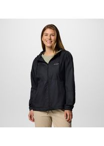 Windbreaker Columbia, Damen, Gr. XXL (50/52), schwarz, Web, Obermaterial: 100% Polyester, unifarben, Basic h&uuml;ftbedeckend, elastischer Bund, Jacken Windbreaker, f&uuml;r Wandern, Trekking und Laufen, mit Kapuze und Kordelzug