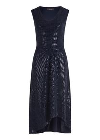 Cocktailkleid Vera Mont "Cocktailkleid im Glitzer-Look", Damen, Gr. 38, EURO, blau (dunkelblau, grau), Obermaterial: 86% Polyamid PA. 9% Polyester PES. 5% Elasthan EL., Kleider Cocktailkleid