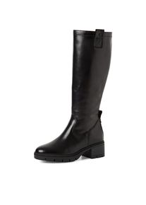 Stiefel Tamaris, Damen, Gr. 38, Normalschaft, schwarz, Glattleder, unifarben, Schuhe Stiefel, Blockabsatz, Langschaftstiefel mit Touch it-Ausstattung