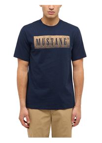 T-Shirt Mustang "MU-Austin Block Logo", Damen, Gr. XL, schwarz saphire, Jersey, Obermaterial: 100% Baumwolle, kontrastfarbene Details, normal normal, Rundhals, Shirts T-Shirt, Regular fit