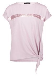 Kurzarmshirt Betty Barclay "Halbarm-Shirt mit Schleifenknoten", Damen, Gr. 46, pink (pink nectar), Obermaterial: 62% Viskose CV. 34% Polyester PES. 4% Elasthan EL., Shirts Kurzarmshirt