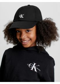Baseball Cap Calvin Klein Jeans "MONOGRAM BASEBALL CAP", Jungen, Gr. L/XL, schwarz (ck schwarz), Baumwolle, unifarben, Caps Baseball Cap
