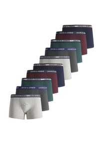 Jack & Jones Boxershorts JACK & JONES "Boxershort JACOLIVER TRUNKS 10 PACK JNR NOOS 10er Pack", Jungen, Gr. 128, bunt (grau, blau, gr&uuml;n, rot), Obermaterial: 95% Baumwolle CO. 5% Elasthan EL., Unterhosen Boxershorts