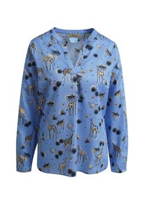 Smith & Soul Langarmbluse SMITH & SOUL, Damen, Gr. XL, true blau print, Web, Obermaterial: 100% Baumwolle, gemustert, regular fit normal, V-Ausschnitt, 1-Knopf-Manschette mit Schlitz, Blusen Langarmbluse, mit Allover-Print