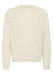 !Solid Strickfleece-Pullover SOLID "Strickpullover SDHamdani", Herren, Gr. XL, beige (oatmeal), Obermaterial: 39% Polyacryl PAN. 31% Nylon NY. 20% Polyester PES. 10% Wolle WO., Pullover Strickfleece-Pullover