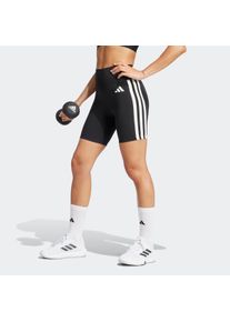 Shorts adidas Performance "OPTIME ESSENTIALS 3-STRIPES LEGGINGS", Damen, Gr. XL, L&auml;nge 7, schwarz-wei&szlig; (schwarz, wei&szlig;, innenbeinl&auml;nge ca. 18 cm), Obermaterial: 85% Polyester, 15% Elasthan, Hosen Shorts
