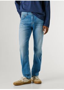 Straight-Jeans Pepe Jeans "CASH", Damen, Gr. 34, L&auml;nge 34, mid used, Denim/Jeans, Obermaterial: 98% Baumwolle, 2% Elasthan, straight fit lang, Jeans Straight-Jeans, im 5-Pocket-Stil