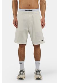 Sweatshorts Pegador "LOGO HEAVY SWEAT SHORTS", Damen, Gr. M, N-Gr, washed warm wei&szlig; schwarz, Sweatware, Obermaterial: 80% Baumwolle, 20% Polyester, unifarben, regular fit normal, Hosen Sweatshorts, Baumwollmischung, regular fit