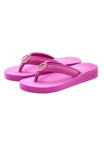 Badezehentrenner Lascana "Sandale, Badeschuh, Pantolette, Badelatsche, Flip Flop", Damen, Gr. 41, pink, Obermaterial: 100% Textilmaterial. Decksohle: 100% Synthetik. Laufsohle: 100% Synthetik, unifarben, Schuhe Badezehentrenner, Zehentrenner mit Ringapplikation "Italy" VEGAN