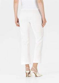 Stoffhose Stehmann, Damen, Gr. 34, N-Gr, wei&szlig; (sanftes wei&szlig;,087), Obermaterial: 100% Polyester, unifarben, regular fit 7/8-L&auml;nge, Hosen Stoffhose, Sommerhose mit G&uuml;rtelschnalle