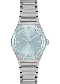 Quarzuhr BOSS "CANDOR LADIES SPORT", silber (silberfarben), Armbanduhren, Damen, Quarzuhr, Armbanduhr, Damenuhr, Edelstahlarmband, analog, Glassteine