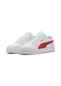 Sneaker Puma "CAVEN 2.0", Herren, Gr. 38, wei&szlig; (Puma wei&szlig;, rot fire, vapor gray), Synthetik, mehrfarbig, Schuhe Sneaker, mit Schn&uuml;rung, mit Gummilaufsohle, niedrige Schuhh&ouml;he