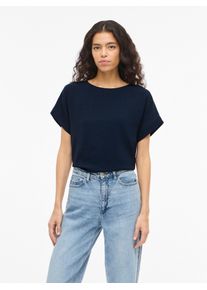 Kurzarmshirt Vila "VIJOSA S/S TOP - NOOS", Damen, Gr. 44, navy blazer, Jersey, Obermaterial: 100% Polyester, unifarben, normal normal, Rundhals, Shirts Kurzarmshirt