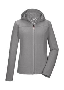 Fleecejacke Killtec "KOS 49 WMN FLC JCKT", Damen, Gr. 50, mittelgrau, Obermaterial: 90% Polyester, 10% Elasthan, Jacken Fleecejacke, Fleecejacke mit Kapuze, Kinnschutz und Eingrifftaschen