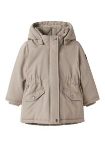 Parka name it "NMFMARLOW PARKA JACKET PB", M&auml;dchen, Gr. 110, silber mink, Web, Obermaterial: 100% Polyester, unifarben, regular fit normal, Jacken Parka