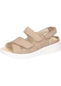 Waldl&auml;ufer Keilsandalette WALDL&Auml;UFER "K-Adea", Damen, Gr. 5 (38), beige (hellbeige), Nubukleder, unifarben, Schuhe Keilsandalette, in Komfortweite K f&uuml;r den besonders starken Fu&szlig;