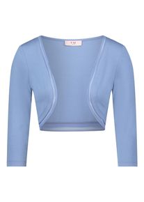 Bolerojacke Vera Mont "Bolero-Jacke figurbetont", Damen, Gr. 32, blau (smoky lavender), Obermaterial: 92% Viskose CV. 8% Elasthan EL., Jacken Bolerojacke