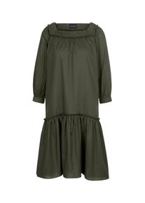 Madeleine Mode Sommerkleid MADELEINE "Kleid Kleid mit 3/4-&Auml;rmeln und Volant", Damen, Gr. 40, N + K Gr, gr&uuml;n (khaki), Obermaterial: 100% Baumwolle CO., Modern, Kleider Sommerkleid