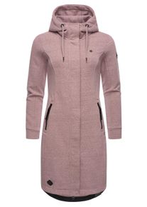 Kapuzensweatjacke Ragwear "Kurzmantel Letti Long", Damen, Gr. 3XL, rosa (mauve), Obermaterial: 54% Polyester PES. 41% Baumwolle CO. 5% Viskose CV., Sweatjacken Kapuzensweatjacke