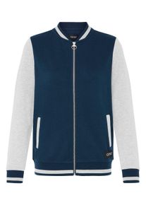 Sweatjacke oxmo "Trainingsjacke OXONANA SWEAT JACKET", Damen, Gr. XXL, blau (insignia blau), Obermaterial: 80% Polyester PES. 20% Baumwolle CO., Sweatjacken Sweatjacke