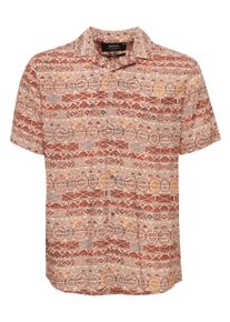 Kurzarmshirt INDICODE "Kurzarmhemd IDMariol", Damen, Gr. XL, braun (coffee bean), Obermaterial: 100% Viskose CV., Hemden Kurzarmshirt