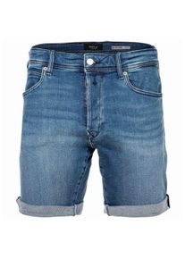 Bermudas Replay "Bermuda-Shorts POWER Stretch Denim 1er Pack", Damen, Gr. 33, N-Gr, blau (mittelblau), Obermaterial: 94% Baumwolle CO. 4% Elastomultiester ELE. 2% Elasthan EL., Hosen Bermudas